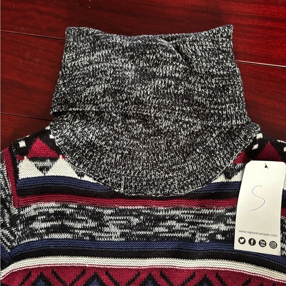 NWT Rapture Multicolor Patterned Turtleneck Dress - Picture 3 of 7